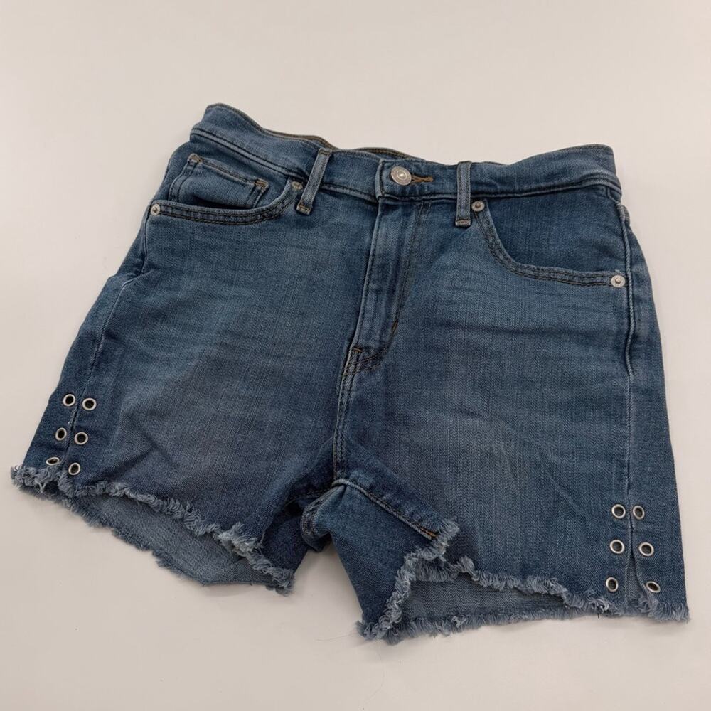 Levi’s Mile High Shorts Blue Denim with Rivets Women’s 27 Cut Off